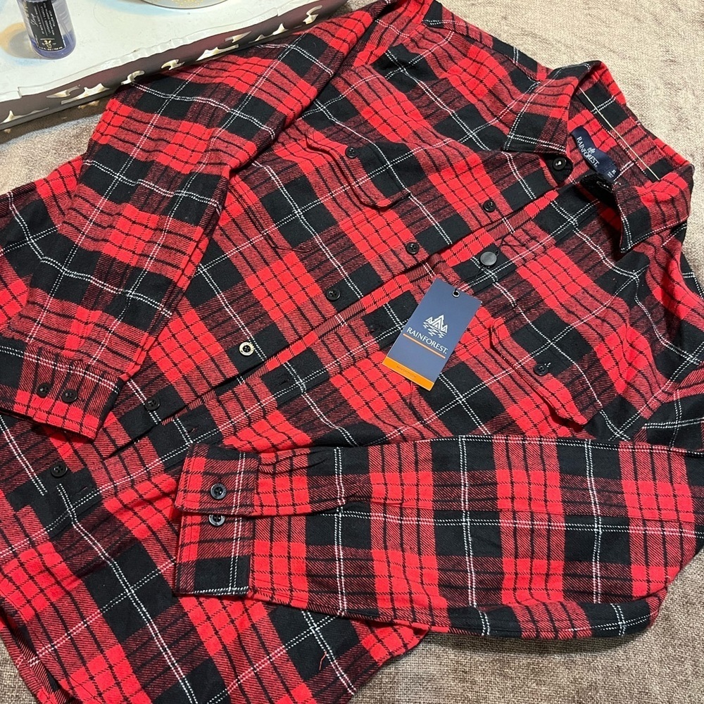 NWT The Rainforest Men’s Heavyweight Flannel Button Down Shirt - Size XL